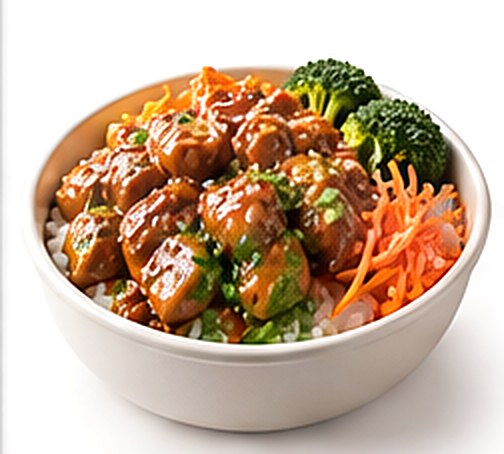 照烧鸡肉蒸饭碗